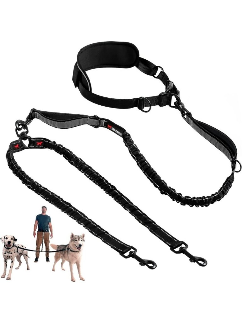 Heavy Duty Hands-Free Bungee Dog Leash for Large Dogs | Shock Absorbing